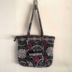 Vera Bradley Tote Bag Canterberry Magenta Retired 2013 Casual Flawed